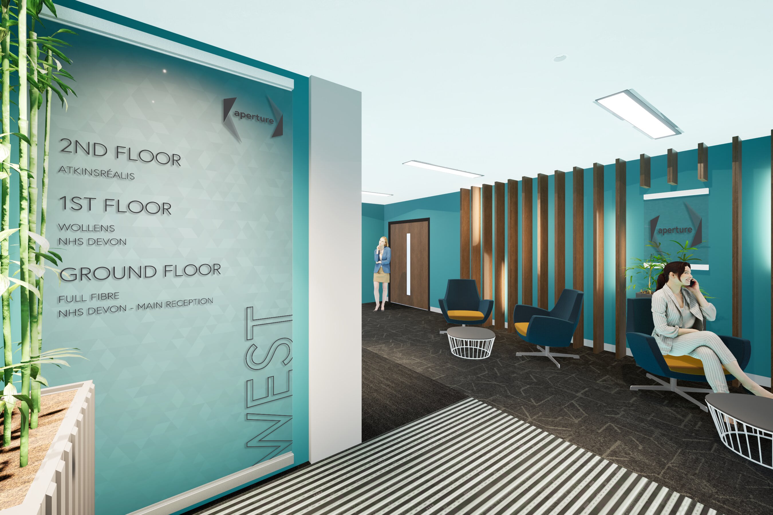 Exeter office lobby illustration — view one